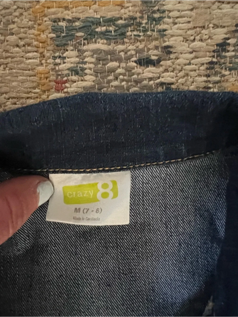 Girls Classic Dark Wash Denim Jacket - Blue